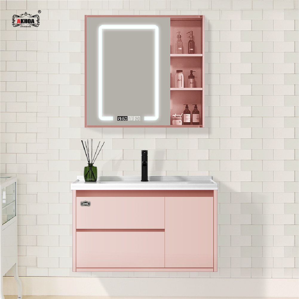 BỘ TỦ GƯƠNG PHÒNG TẮM THÔNG MINH AKHOA PVC02 80CM 4 PVC02 80 13