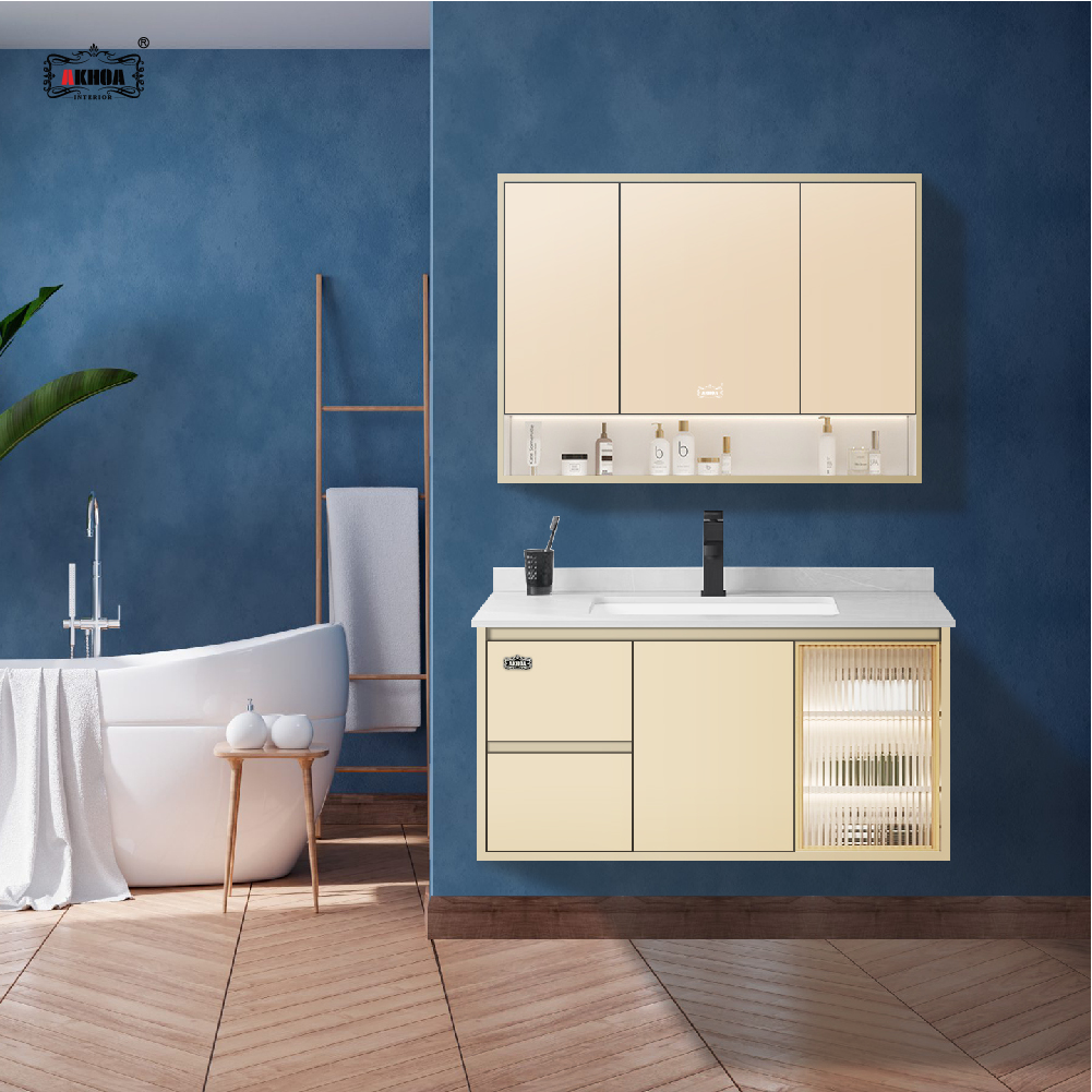 BỘ TỦ GƯƠNG PHÒNG TẮM THÔNG MINH AKHOA PVC06 80 - 100CM 2 PVC06 100 18