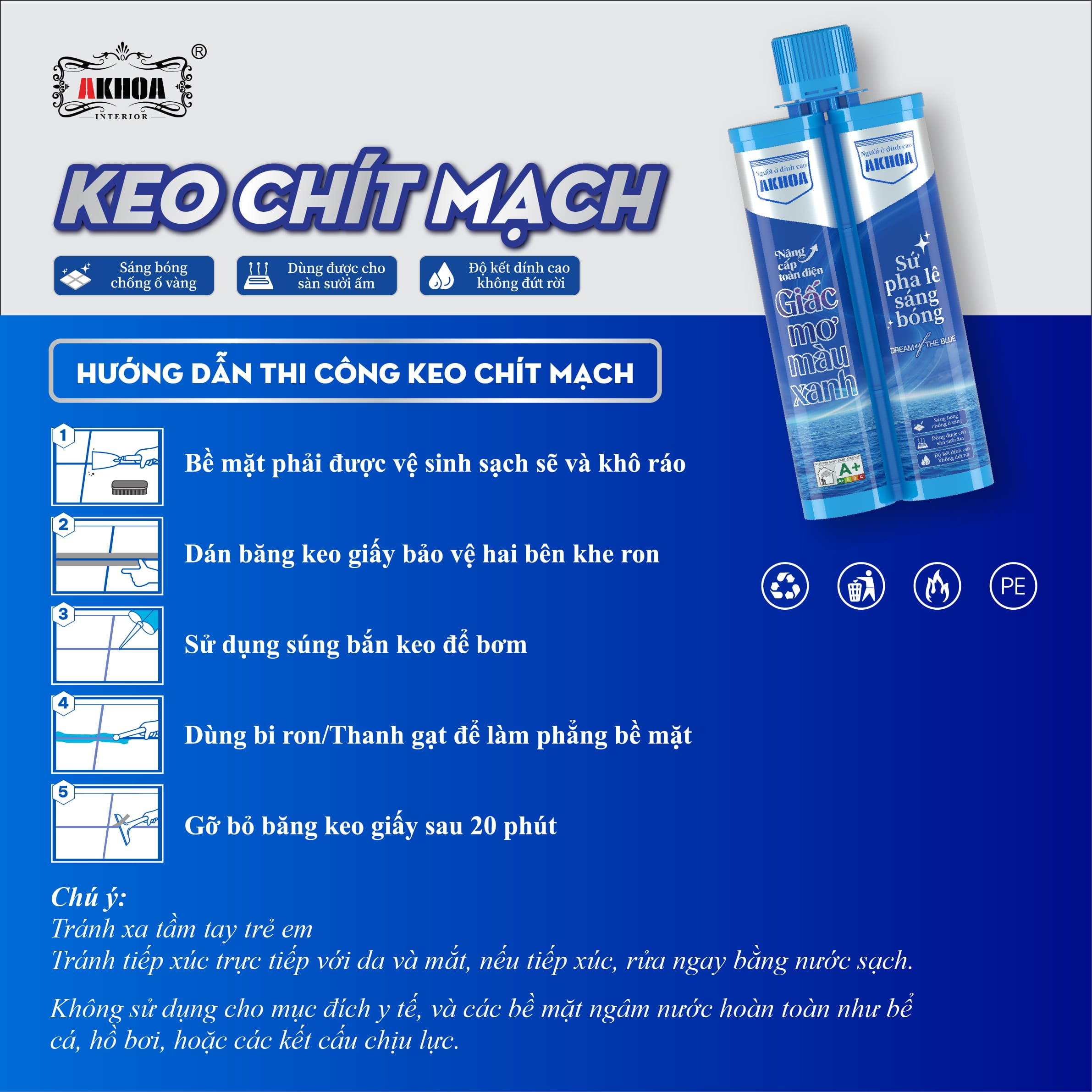 Keo chít mạch 2 thành phần Akhoa 4 thi cong keo chit mach